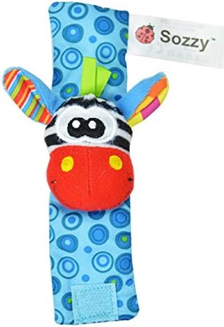 New Sozzy Animal Infant Baby Kids Wrist Rattle & Foot Finder Set Developmental Soft Toys