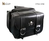 Waterproof Skull Emblem Classic Black Motorcycle Saddlebag