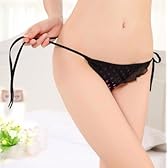 [2PiS(JP)] ショートパンツ 【 Tバック 】 ローライズ 紐パンツ/紐パン/ひもパン ひらひらフリル総レース 水玉模様 レディースパンツ 下着 ショーツ ブラック 254-1-1