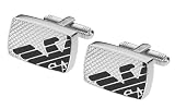 Emporio Armani gents cufflinks with black laquered logo detail