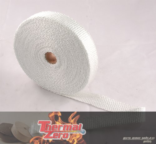 High Temperature Header/Exhaust Wrap Roll White 1/16 X 1 X 50 - Thermal Zero