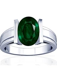 Platinum Oval Cut Emerald Solitaire Ring