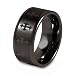 Black Plated Polished Tungsten Carbide Band with Laser Cross Design (10.0mm) - Sizes 8 - 13