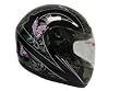 TMS Black Pink Butterfly Street Sport Bike Motorcycle Full Face Helmet DOT (Medium)