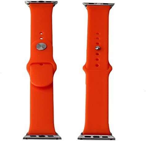 Apple Watch Band, Comfortable Soft Silicone Rubber Sport Wrist Band Case Replacement iWatch Strap for Apple Watch 42mm Orange (with 12 months Warranty)