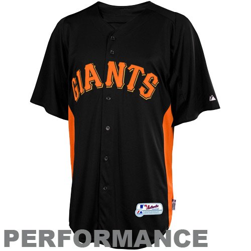 MLB Boys' San Francisco Giants Short Sleeve Authentic Button Front Cool Base Batting Practice Jersey (Pro Navy/Pro Scarlet, Large)