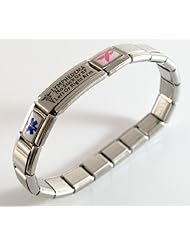 Lymphedema Medical ID Alert Italian Charm Bracelet Right Arm and Left Arm