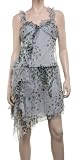 RUFFLED V-NECK DRESS
