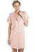 Camille Womens Luxurious Knee Length Pink Satin Nightshirt