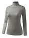 BILY Women's Comfortable Basic Extra Lightweight Turtleneck Pullover Jersey Top Made in USA