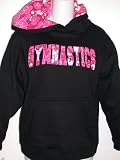 Girls Sweatshirt Gymnastics Hawaiian Hoodie Black With Pink