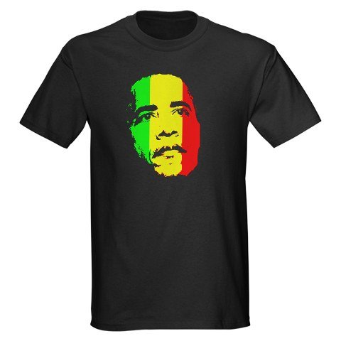 Obama Green Gold Red Face Democrat Dark T-Shirt by CafePress