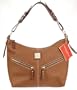 Dooney & Bourke All Weather Leather Hobo Bag Saddle Brown