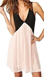 V-neck Sleeveless Chiffon Empire   Waistline  Dress
