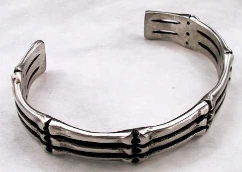 Gothic BONES Silver Tone PEWTER BRACELET