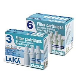 LAICA 9 PACK UNIVERSAL CLASSIC CARTRIDGE - FITS MOST JUGS THAT USE THE CLASSIC CARTRIDGE INCLUDING (BRITA - a PERFECT FIT), KENWOOD, BOOTS + MANY OTHERS (NOT BRITA MAXTRA) - VERY GOOD QUALITY CARTRIDGE WITH CERTIFICATION - MADE IN ITALY