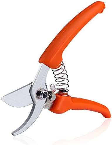 Bypass Pruning Shears Carrolner Garden Hand Pruner Ergonomic Rubber Handle Trimmer for Trees, Hedges, Bonsai, Shrubs and Roses Gardening Trimming