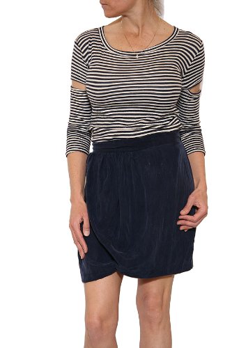 Women's Myne Capri Silk/Jersey Striped Dress in Navy