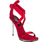 CHIC-14 Red Satin/Clear-Size 6