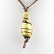Handmade Patterned Murano Glass Pendant - Pamela Gold