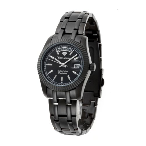 Yves Camani Herren-Armbanduhr XL Yaards schwarz Analog Edelstahl beschichtet YC1024-B Preisvergleich