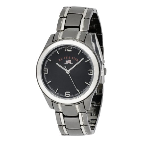 U.S. Polo Assn. Men's US8218EXL Black Dial Extra Long Gun Metal and Silver-Tone Bracelet Watch