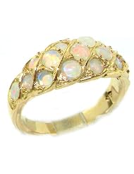Luxury Ladies Solid 14K Yellow Gold Natural Fiery Opal Band Ring Size 1075 Finger Sizes 5 to 12 Available Perfect Gift for Birthday Christmas Valentines Day Mothers Day Mom Mother Grandmother Daughter Graduation Bridesmaid
