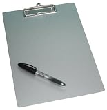 Produkt-Bild: Wedo 057854 Klemmbrett A4 aus Aluminium / Schreibplatte Metall mit abgerundeten Ecken starker Klammer und Aufh&auml;nge&ouml;se