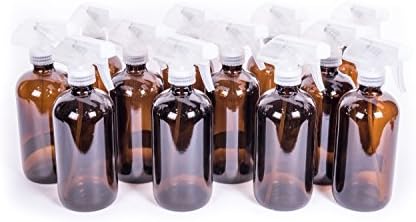 Zenxoilz 8oz Amber Glass Bottle with Trigger Sprayer for Essential Oils (12-pack)