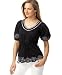 RXB V-Neck Top with Embroidered Trim