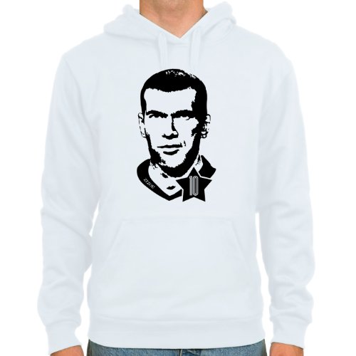 Kapuzensweater Zinedine Zidane ::: Farbauswahl: skyblue oder weiß ::: Größen: M-XL ::: Fußball-Kult