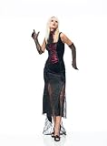 Sexy Velvet Vampire Halloween Costume Corset Gown