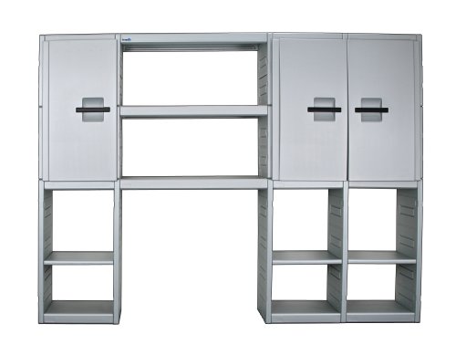 Garagemaid GM8410801 One Large Cabinet, One Cabinet, and Three-Shelf Storage System