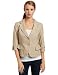 Buy Outerwear - Agb Women's Texture Jacket With Roll Tab Sleeves And Ruffle Peplum