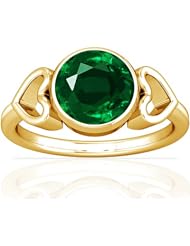 14K Yellow Gold Round Cut Emerald Womens Astrological Ring (GIA Certificate)
