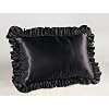 Black Satin Ruffled Pillow Sham, King