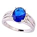 Psiroy Women's 925 Sterling Silver 3ct Sapphire Quartz Filled Ring