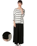 Angeliebe エンジェリーベ 産前 産後 対応 ボア パンツ in ポンチ 表 起毛 マキシ スカーチョ L ブラック