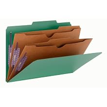 Smead Classification Folder, Legal, 2 Pockets, 2/5 Right Of Center, Green, 10 per Box (19083)