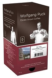 Wolfgang Puck Coffee, Fair Trade Colombian Organic, 18-Count Pods (Pack of 3)