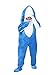 Superstar Singer Halftime Show Left Shark Dancing Mascot Blue Zip Up Jumpsuit Adult Halloween Costume Cosplay
