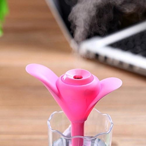 Archie Benson Ultra Lightweight USB Mini Flower Ultrasonic Aromatherapy Purifier Humidifier, Air Mist Humidifier For Office/Home/Car/Travel/Hotel/SPA/Children Room, Quiet operation, Christmas Gift (Pink)