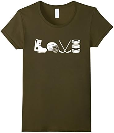 Women's Hockey Shirts - Love Hockey Shirt Large Olive