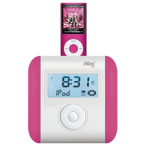 Ozaki Imini Ipod Fm Radio Alarm Clock Speaker Pink Picture