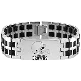 Cleveland Browns Steel & Rubber Link ID Bracelet
