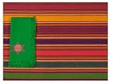 ArtisanStreet's Mayan Fiesta Placemat and Green Napkin with Star of David. Cotton 8 Piece Set Includes 4 Placemats, 4 Matching Lime Green Napkins. Handcrafted by Mayan Weavers.