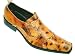 FIESSO GOLD LEOPARD PRINT GENUINE LEATHER ITALIAN SHOES WITH METAL STUDS