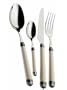 BUGATTI SERVIZIO POSATE COMPLETO 24 PEZZI DORICO MANICO MARMORIZZATO AVORIO GHIERA ARGENTO CUTLERY