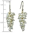 White Cultured Pearl Bunch Earrings in 18k Yellow Gold Overlay Sterling Silver
