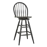 Carolina Classic 24-Inch Swivel Windsor Counter Stool, Antique Black